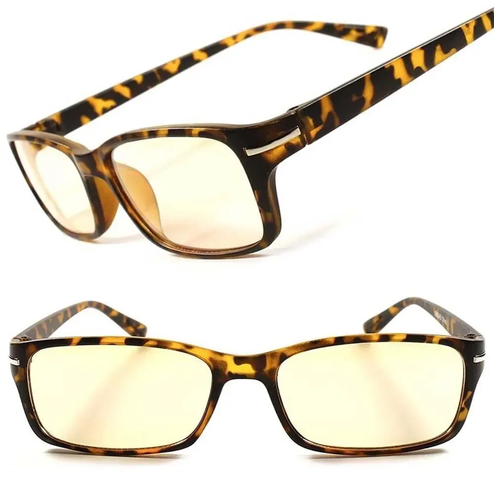 Yellow Tint Non Magnified Mens Womens Computer Reader Reading Glasses F43